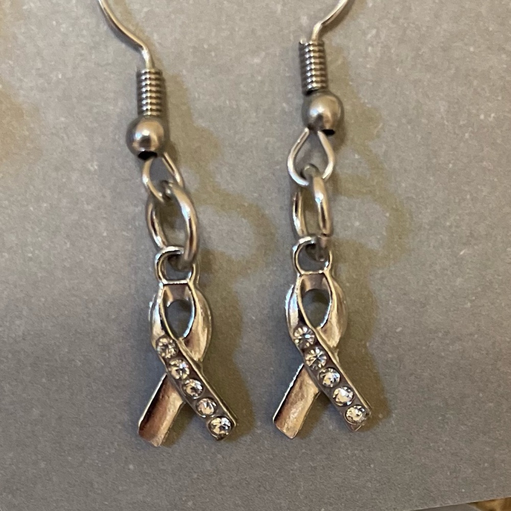 Cancer awareness ear rings